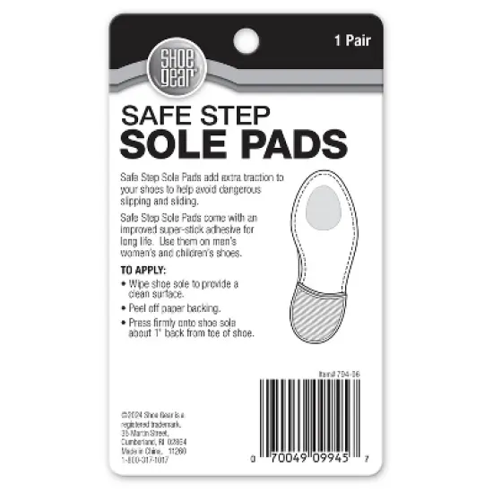 Shoe Gear Safe Step Sole Pads - Black 1 Pair image {1}