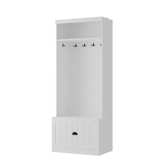 FUFU&GAGA White Entryway Hall Trees Storage Closet Clothing Organizer image {6}