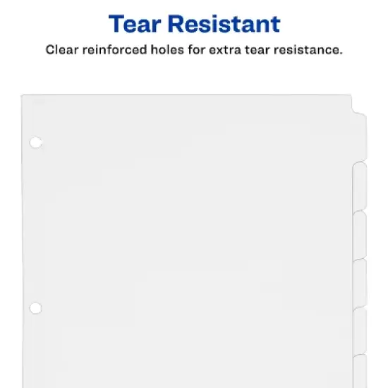 Avery Plain Tab Write & Erase Dividers, 8-Tab, White, 24 Sets (11507) image {2}