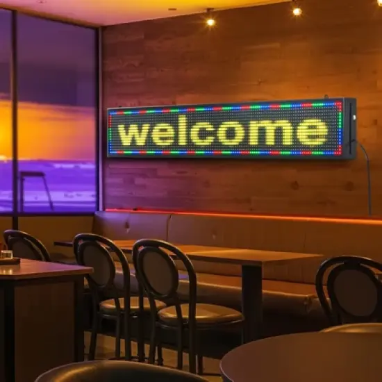 VEVOR Programmable Sign, P10 Full Color Flexible Digital Scrolling Panel, DIY Custom Text Pattern GIF Display Board, Bluetooth APP Control, Black image {1}