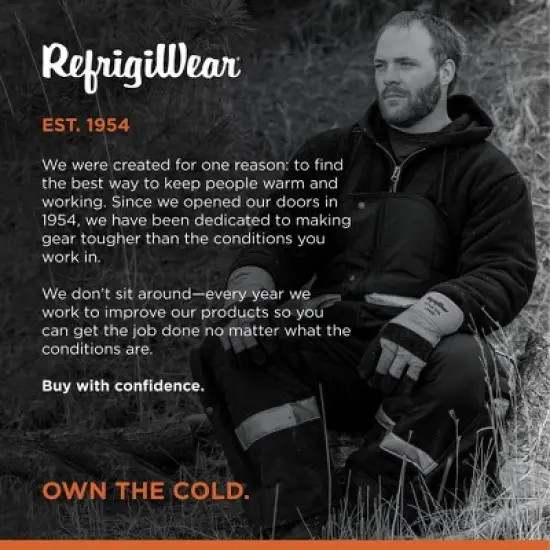 RefrigiWear Men's Iron-Tuff Enhanced Visibility Insulated High Bib Overalls with Reflective Tape image {5}
