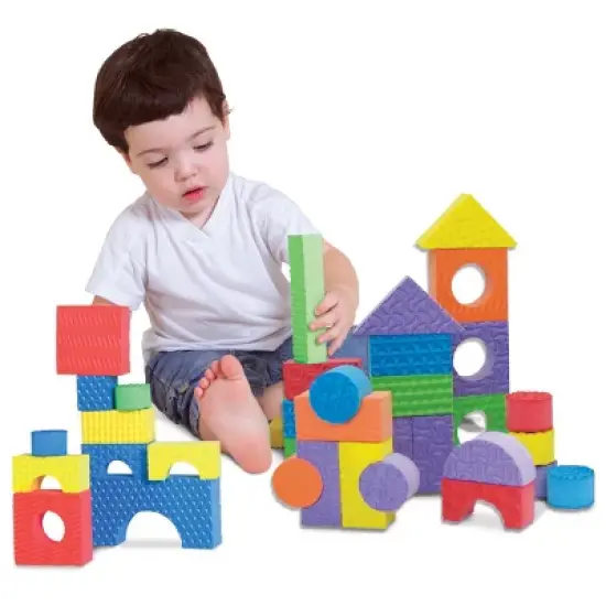 Edushape Textured Blocks Sorting and Stacking Set  - Set of 30 image {1}