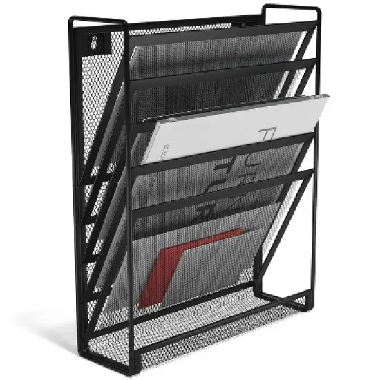 TRU RED 5-Pocket Mesh Letter Wall File Black (TR57582-CC) image {3}