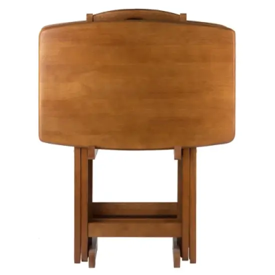 5pc Dylan Oversize Snack Table Set Teak Brown - Winsome image {4}