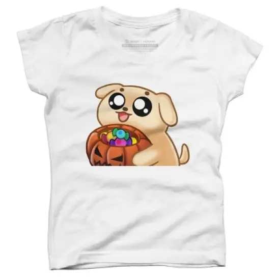 Girl's Design By Humans Halloween Candy Pup By Puppers T-Shirt image {5}