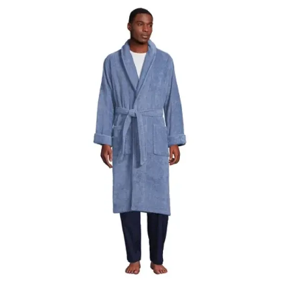 Lands' End Men's Calf Length Turkish Terry Robe image {6}