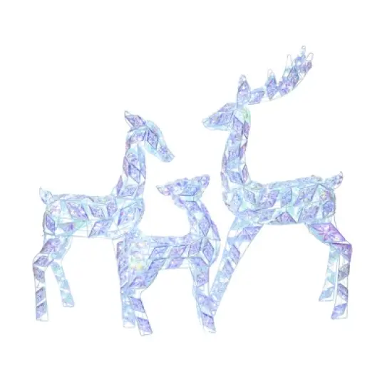 LuxenHome 3-Piece Multi-Color Snowflake Deer Family Outdoor Holiday Decoration with 460 Lights image {3}