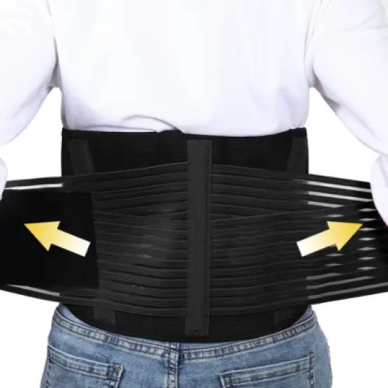 Unique Bargains Breathable Back Lumbar Adjustable Support Belt 1 Pc image {1}
