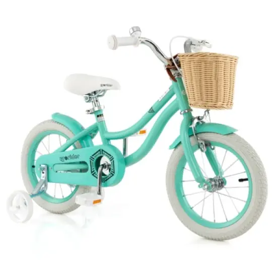 Prorider 14" Kid's Bike with Training Wheels Adjustable Handlebar Seat Handbrake Blue/Green/Pink image {11}