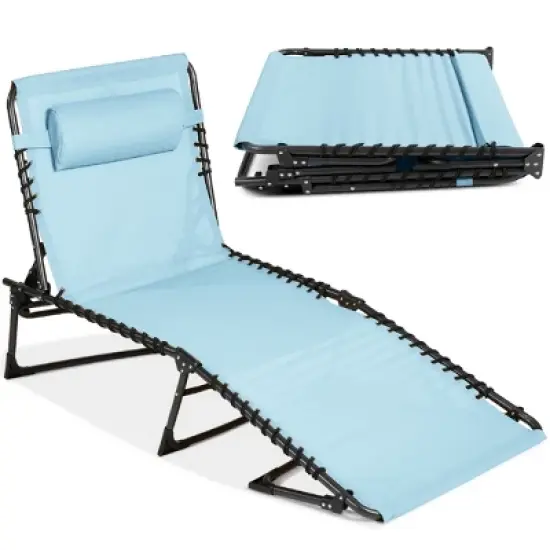 Best Choice Products Patio Chaise Lounge Chair, Outdoor Portable Adjustable Pool Recliner w/ Pillow image {25}