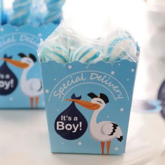 Big Dot of Happiness Boy Special Delivery - Party Mini Favor Boxes - Blue It's a Boy Stork Baby Shower Treat Candy Boxes - Set of 12 image {4}