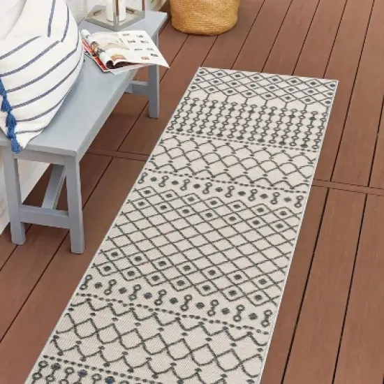 JONATHAN Y Zana Modern Geometric Moroccan Reversible Machine-Washable Indoor/Outdoor Area Rug image {4}