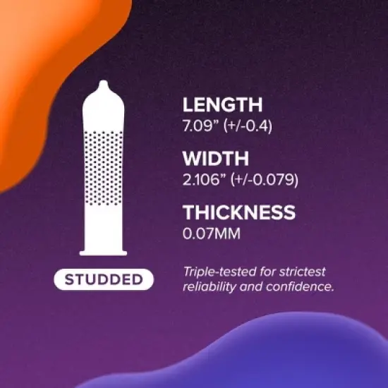 Wink Studded Texture Thin Lubricated Condom 0.07mm, 10 Ct image {1}