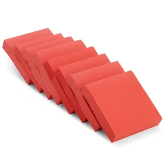 Juvale 8 Pack Bright Red Sticky Notes with 100 Sheets Per Pad for Daily Memos, Lists, Office Supplies, 3 x 3 In image {6}
