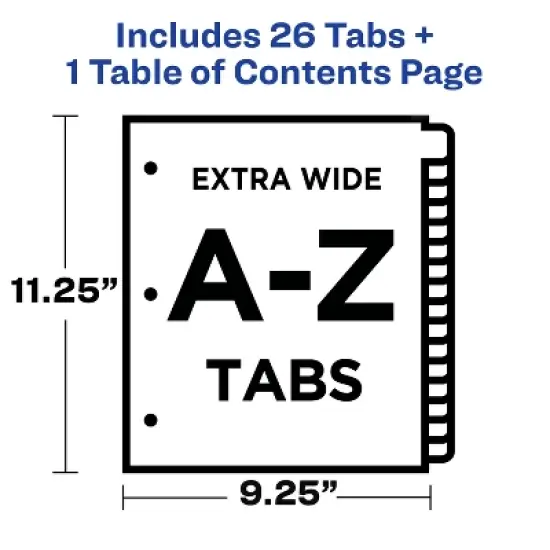 Avery Extra-Wide Dividers, 26 Tabs, Ready Index (11166) image {2}
