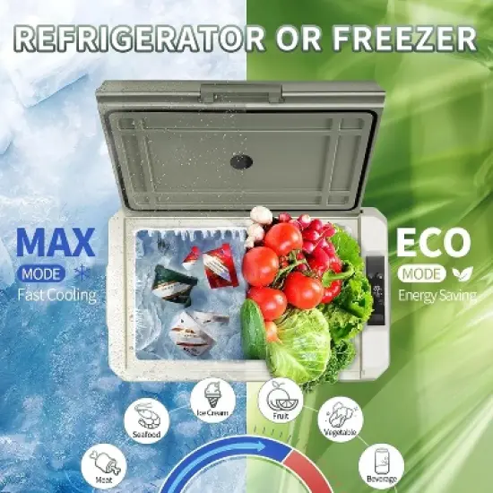 12 Volt Car Refrigerator, Electric Cooler Portable fridge WIFI APP Control, 32Quart(30L) -4℉-68℉, 12/24V DC100-240 Volt AC,Multi-ways to power image {3}