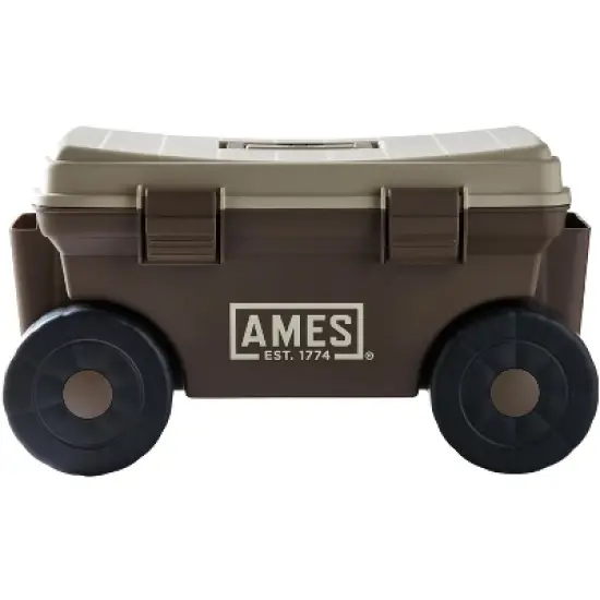 4 cu.ft. Plastic Rolling and Storage Lawn and Garden Cart - Ames image {1}