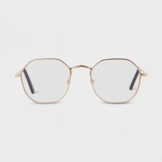 Women's Satin Metal Round Blue Light Filtering Reading Glasses - Universal Thread&trade; Silver image {3}