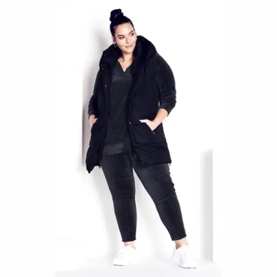 Women's Plus Size Velour Panel Pant - slate | AVENUE image {7}