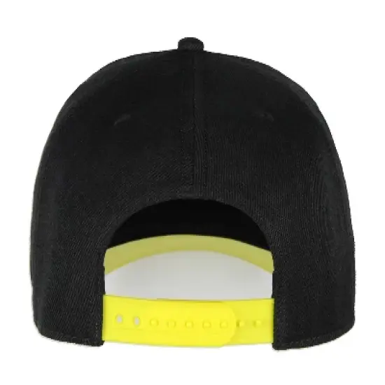 Pac-Man Hat Embroidered Classic Video Game Adjustable Precurve Snapback Hat Cap Black image {4}