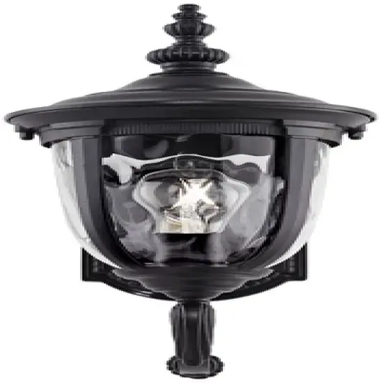 John Timberland Bellagio Vintage Rustic Outdoor Wall Light Fixture Texturized Black Upbridge 16 1/2" Clear Hammered Glass for Post Exterior Barn Deck image {4}