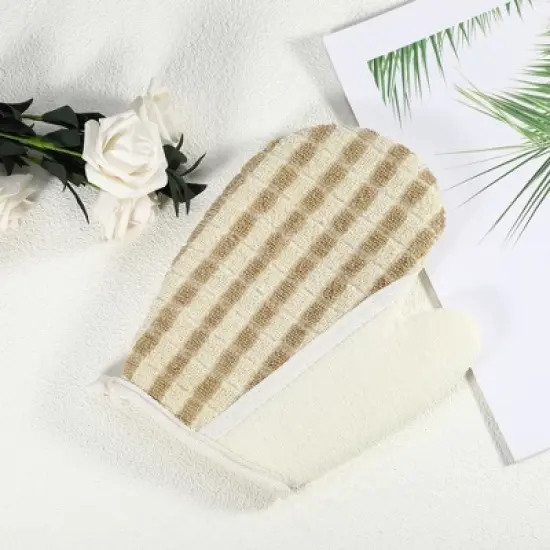 Unique Bargains Bath Shower Gloves 8.66"x7.09" Orange 1 Pc image {3}