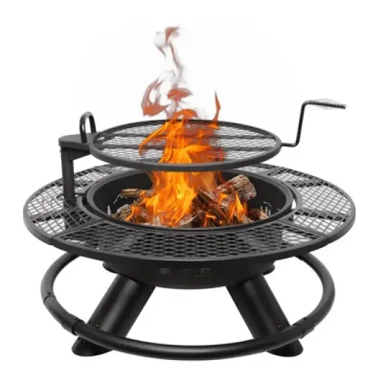 Bestier Fire Pit with Grills Grate, 47" Outdoor Firepit for Outside Wood Burning image {8}