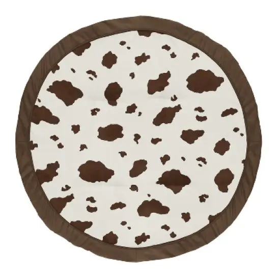 Sweet Jojo Designs Girl Boy Gender Neutral Unisex Baby Tummy Time Playmat Western Cowgirl Off White and Brown image {4}
