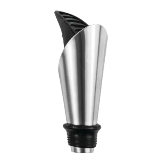 TRUE Duo Wine Pourer and Stopper, Bottle Sealer, Drip Free Pourer, Wine Cork Spout, 2-Piece Design, Silicone and Stainless Steel image {8}