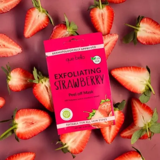 Que Bella Exfoliating Strawberry Peel Off Mask - 0.35oz image {1}