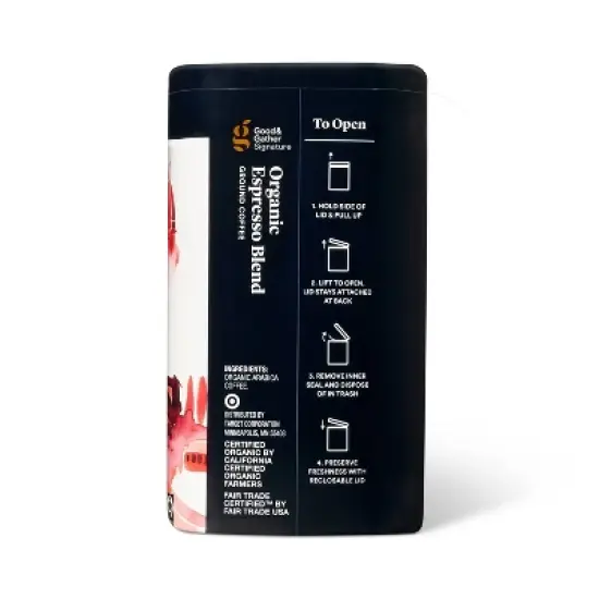 Signature Organic Espresso Blend Dark Roast Ground Coffee - 12oz - Good & Gather&trade; image {2}