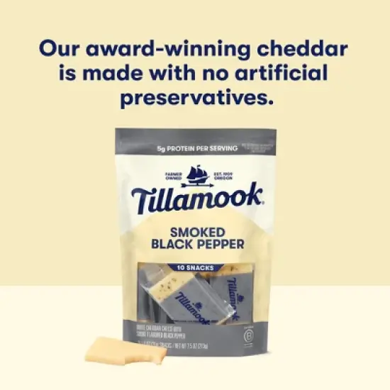 Tillamook Smoked Black Pepper Cheese Snack Portions -7.5oz/10ct image {4}