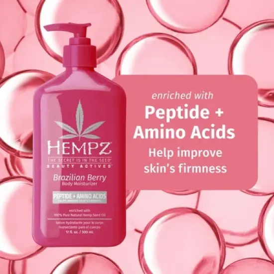 Hempz Beauty Actives Body Lotion with Firming Peptide + Amino Acids - Brazilian Berry - 17 fl oz image {5}