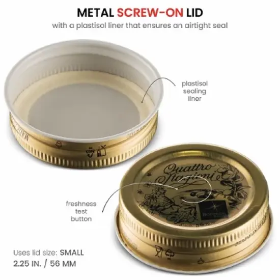 Bormioli Rocco Quattro Stagioni Bottles - 33.75 Oz Glass Jars with Airtight Twist Lids for Pantry Storage - Made in Italy (Set of 2) image {6}