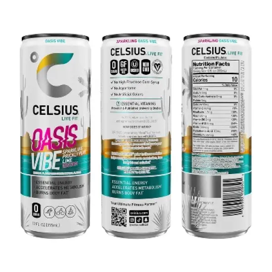 CELSIUS Sparkling Oasis Vibe Functional Energy Drink - 12 fl oz Single Can image {1}