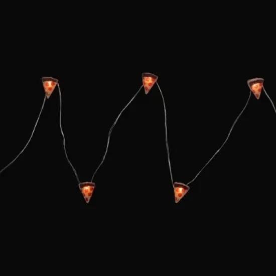 Northlight LED Pizza Fairy Lights - Warm White - 2.75' Silver Wire - 10ct image {2}