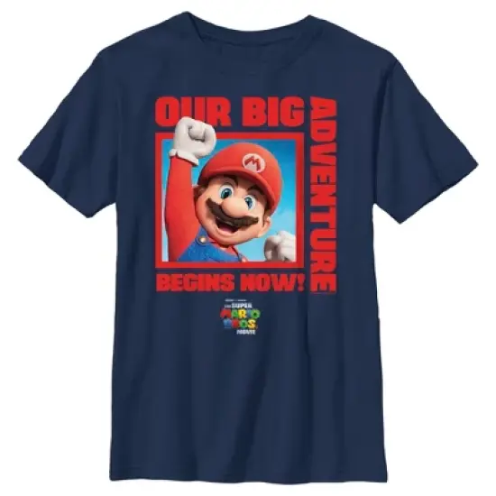 Boy's The Super Mario Bros. Movie Mario Our Big Adventure Begins Now Red T-Shirt image {3}