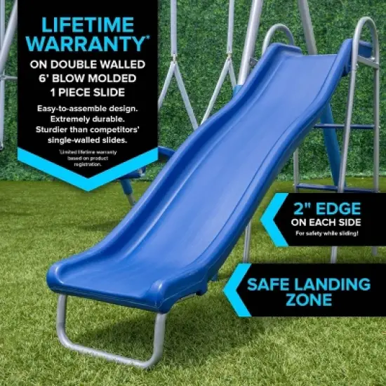 Sportspower Super Surfer Metal with 6' Slide Skyflyer Surfboard Standing Swing Set image {1}