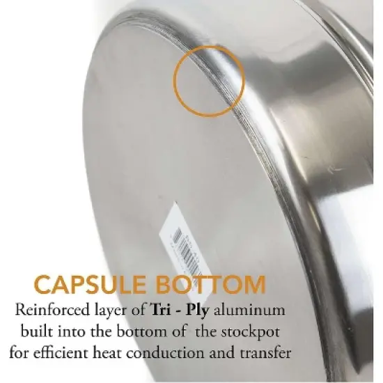 GasOne 8 Gallon Stainless Steel Home Brew Kettle Pot Pre Drilled 4 PC Set with Tri Ply Bottom, Stainless Steel Lid, Thermometer, Ball Valve Spigot image {2}