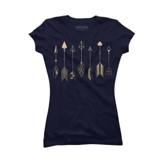 Junior's Design By Humans Be Brave Little Arrow (gold) By staceyroman T-Shirt image {7}
