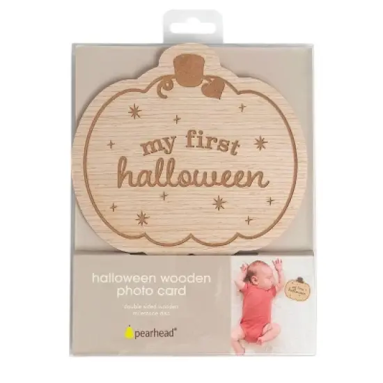 Pearhead My First Halloween Wooden Photo Card for Baby Milestone image {4}