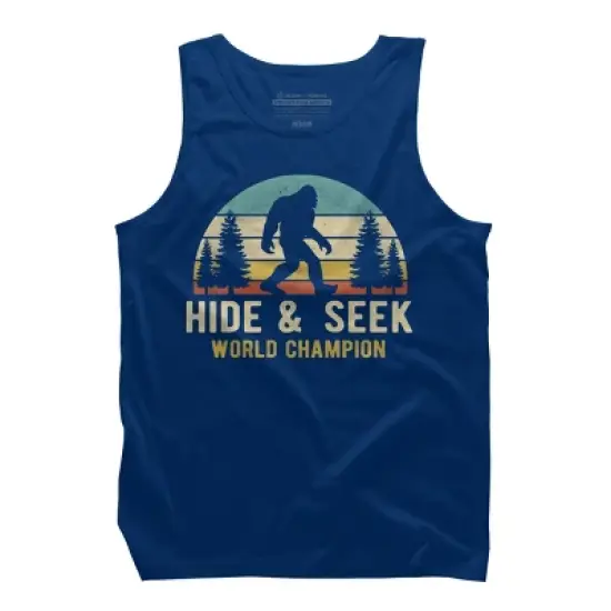 Men's Design By Humans Bigfoot - Hide And Seek World Champion By clickbong Tank Top image {6}