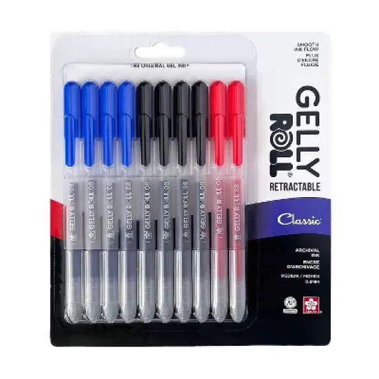 Sakura Gelly Roll Retractable Classic Gel Pens Assorted Colors 10/Pack (SAK50608) image {2}