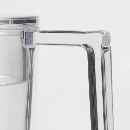 2.4L Plastic Pitcher - Room Essentials&trade;: Clear Drink Server, Dishwasher-Safe, Cold Beverages, 9.5" Height image {3}