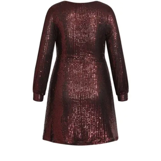 Women's Plus Size Party Glow Wrap Dress - ruby | CITY CHIC image {5}