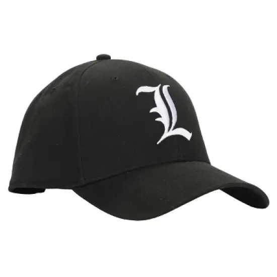Death Note L Logo Elite Flex Black Baseball Cap image {3}