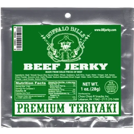 Buffalo Bills 1oz Premium Teriyaki Beef Jerky Packs 12-Count (beef jerky made from top round) image {1}