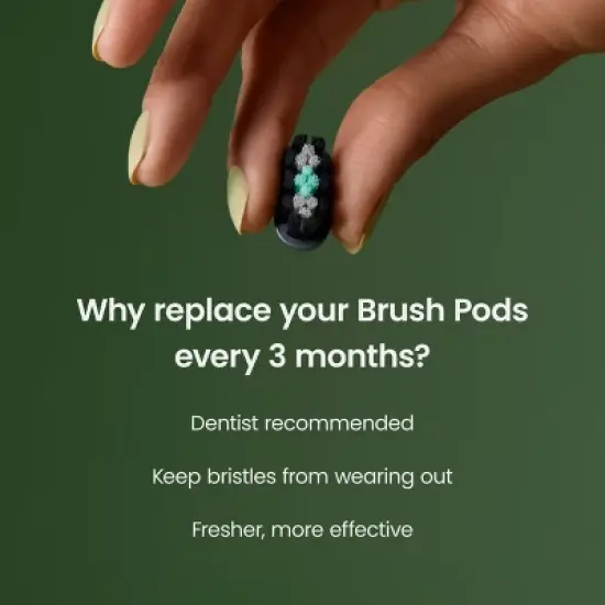 quip Ultra EasyClick Brush Pod Sonic Electric Toothbrush Heads - Black - 2pk image {4}