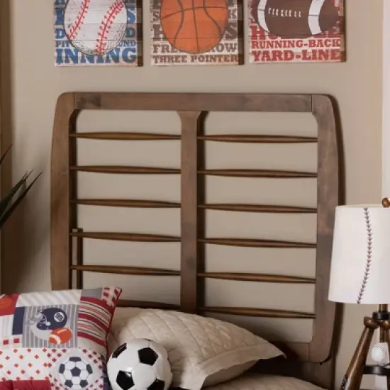 Carolyn Wood Headboard Walnut - Baxton Studio image {2}