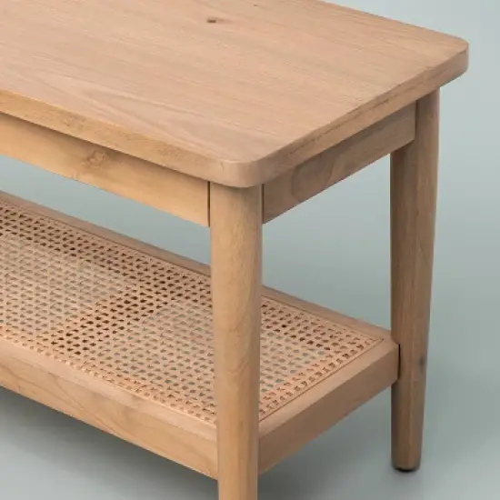 Wood & Cane Bench Natural - Hearth & Hand&trade; with Magnolia image {3}